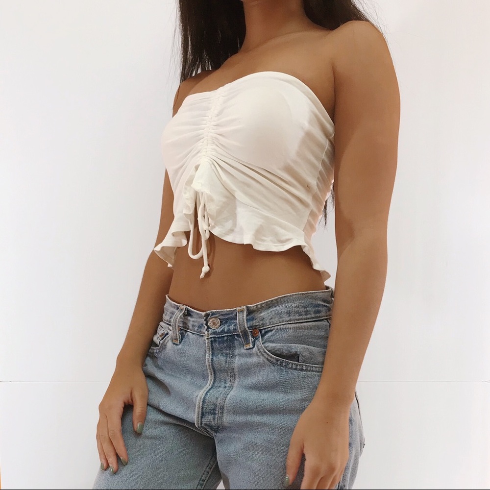 Scrunch Strapless Crop Top